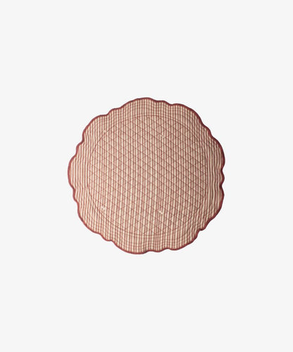 Striped Red Quilted Placemat - Single