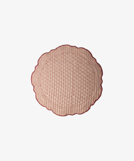 Striped Red Quilted Placemat - Single