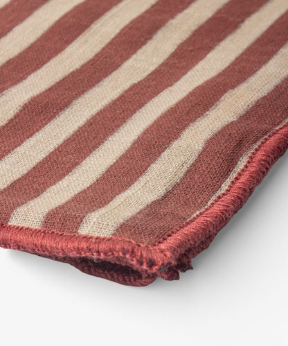 Striped Red Cotton Napkin - Set of 4