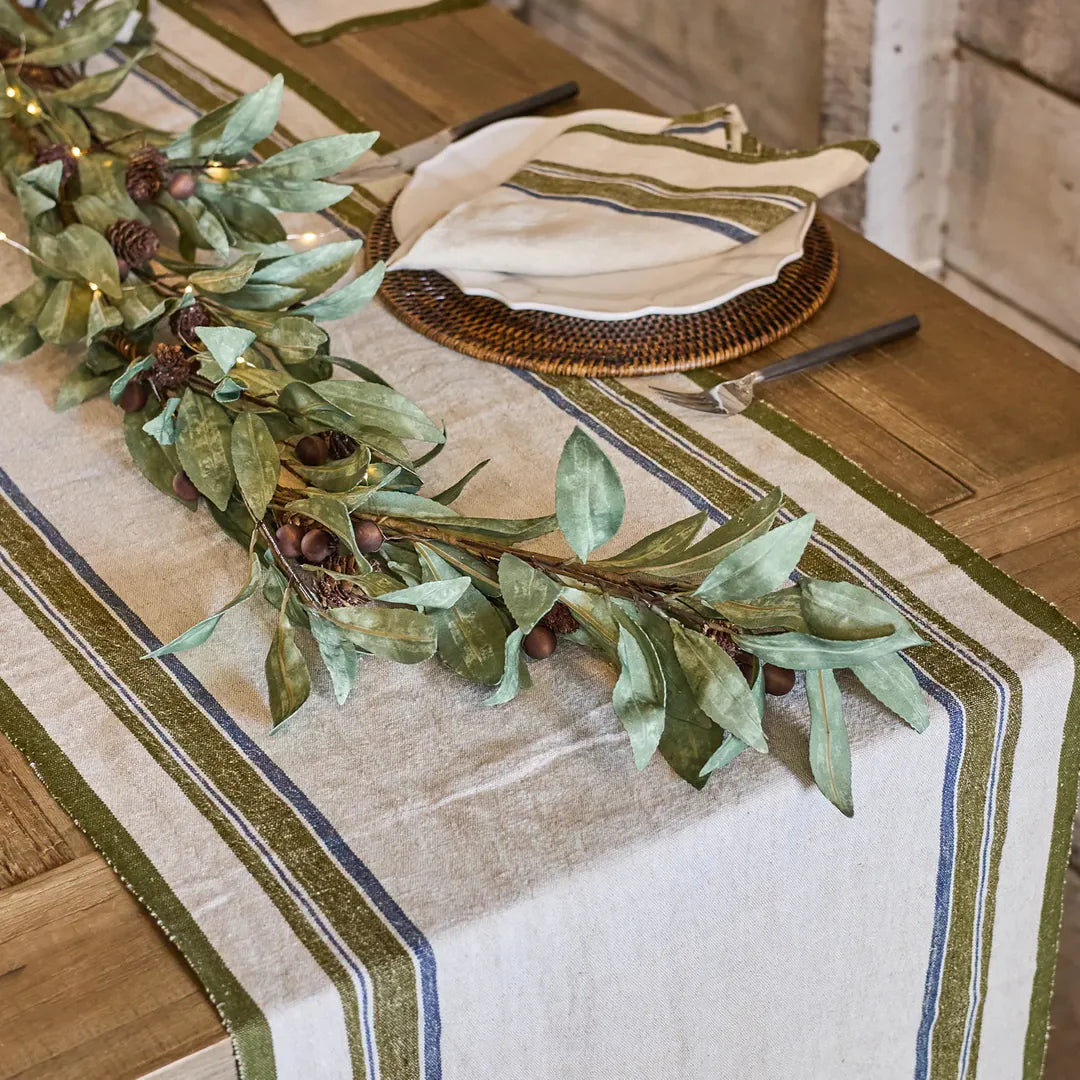 Selvedge Stripe Linen Table Runner