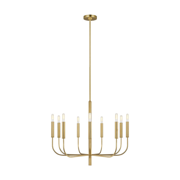 Brianna 9 Light Chandelier by Visual Comfort in Burnished Brass