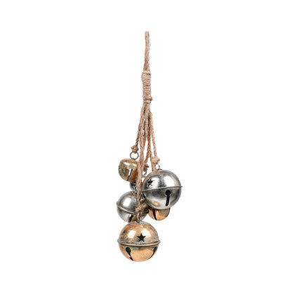 Gold & Silver Sleigh Bells - Hanging Cluster