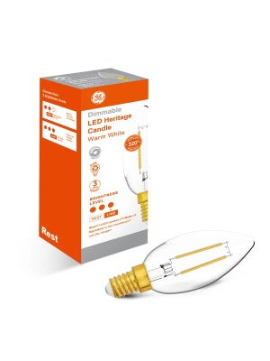 Dimmable LED Warm White Candle Globe
