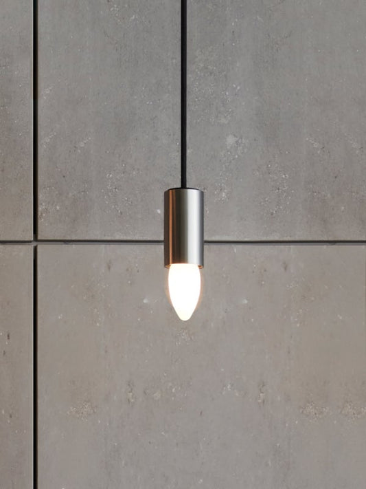 LED Candle Light Bulb - E27 Bullet Top 4.8W Opal Dimmable in a styled interior