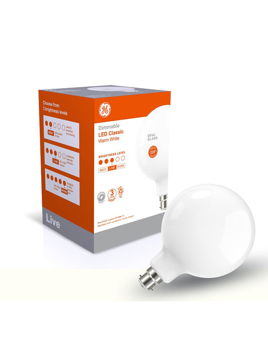 GE LED G125 Opal Dim 7.6W