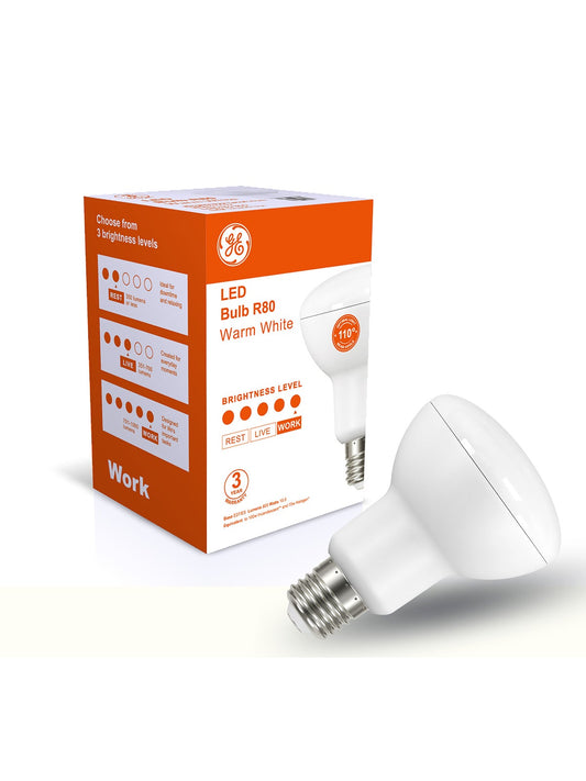GE LED R80 7.3W ES Warm White Globe