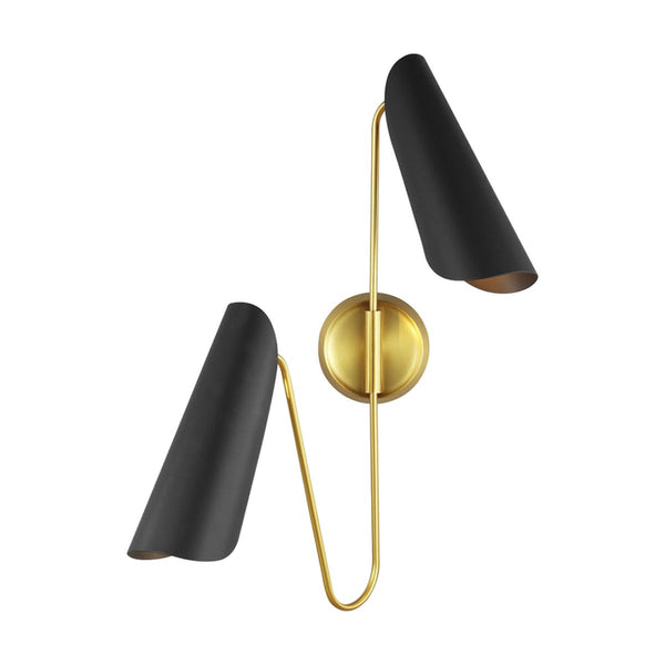 Tresa Double Wall Sconce by Visual Comfort in Midnight Black