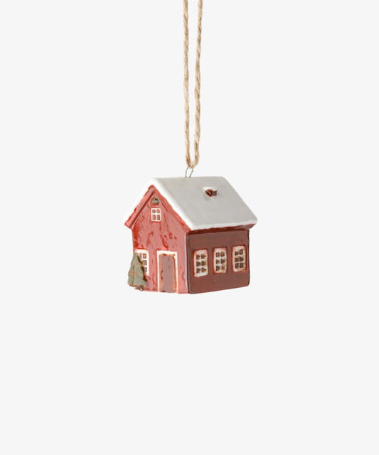 Hanging Mini Bungalow Red Decoration