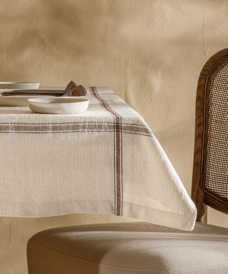 Salon Cotton Herringbone Table Cloth