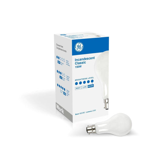 Incandescent Classic Light Bulb - B22 A60 150W Frosted Dimmable