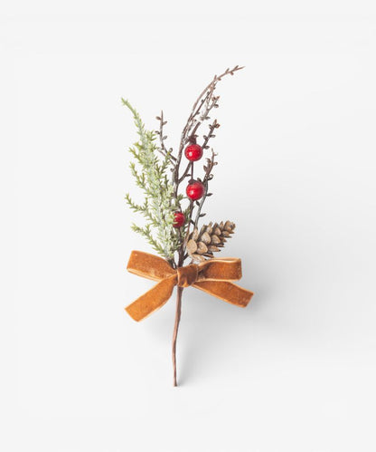 Woodland Decorative Christmas Picks - Set of 4