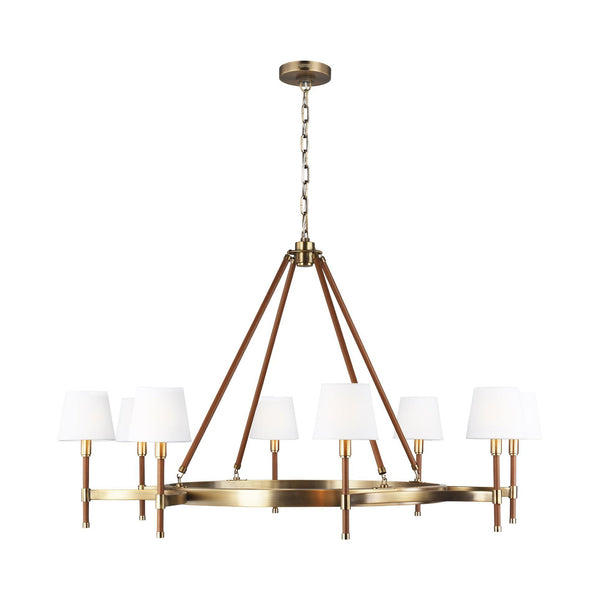 Katie 8 Light Chandelier by Visual Comfort in Time Worn Brass
