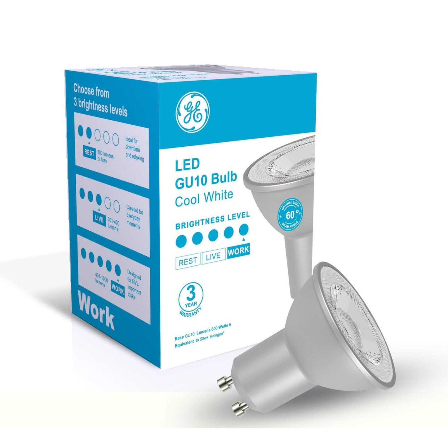 LED GU10 Light Bulb - 6W Dimmable Cool White