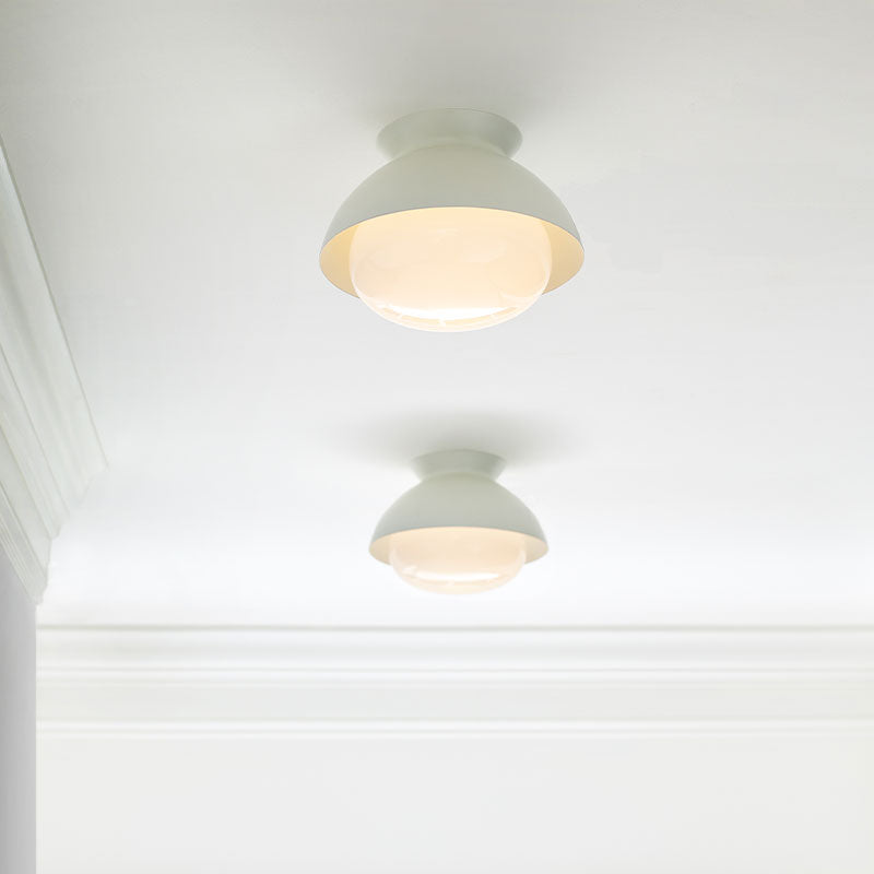 Lucerne Flush Ceiling Mount by Visual Comfort in Matte White, shown in a styled interior
