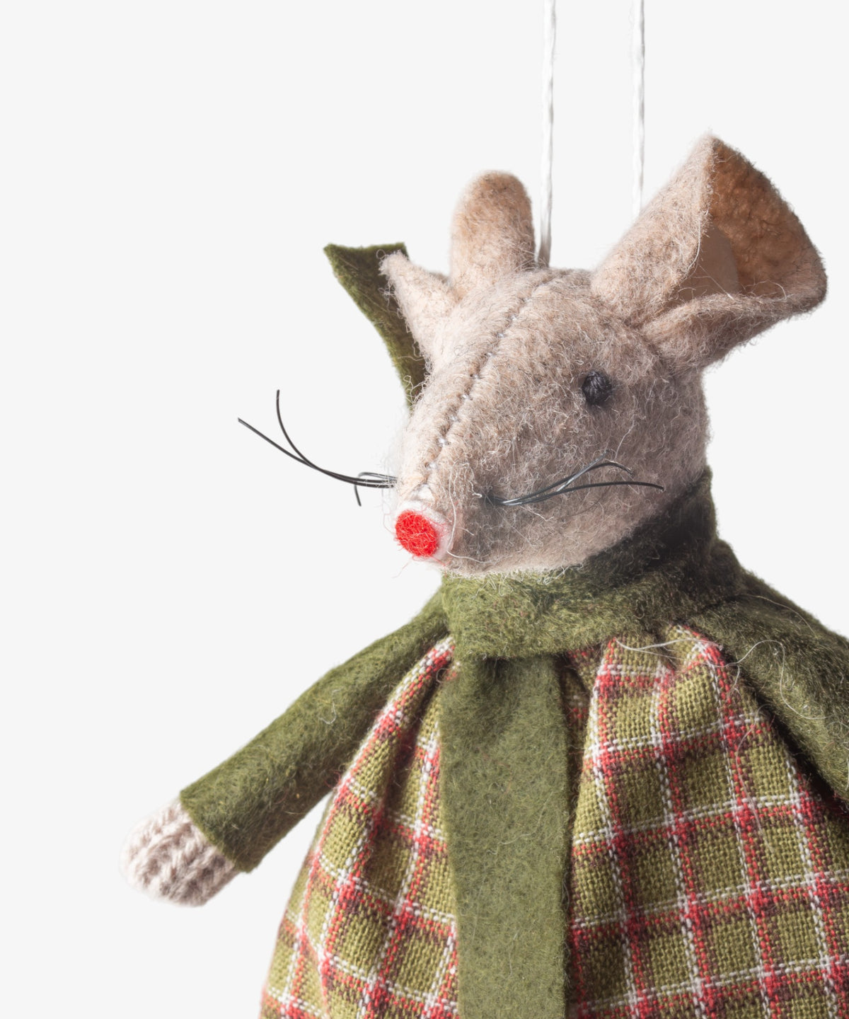 Green Tilly Mouse Hanging Decoration