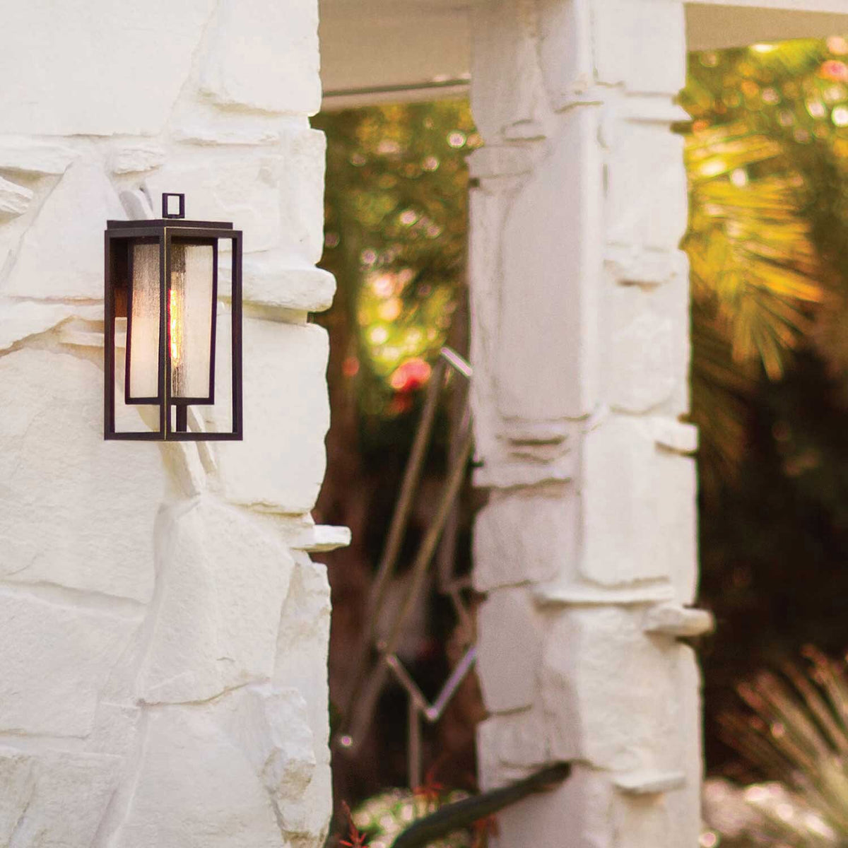 Republic Medium Exterior Wall Lantern by Hinkley on a home exterior