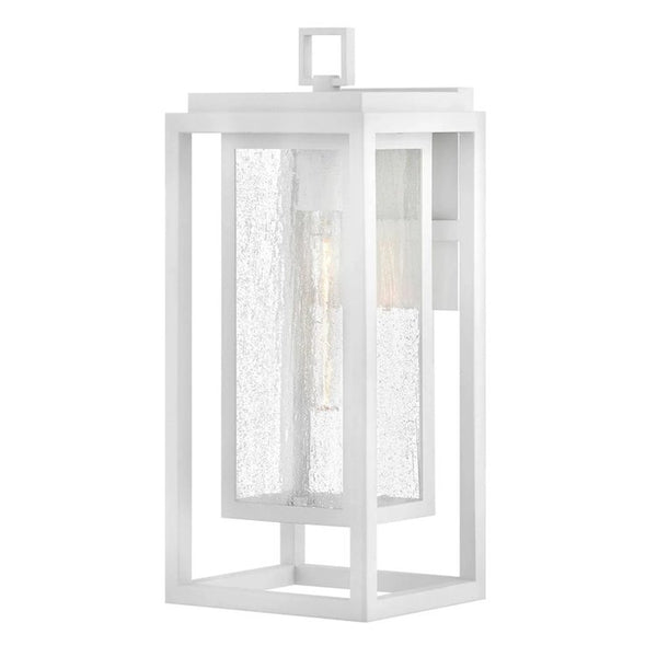 Republic Medium Exterior Wall Lantern by Hinkley in Textured White