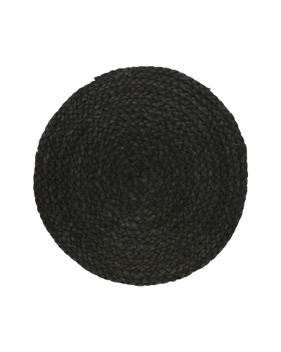 Dury Platemat - Black Woven 100% Jute