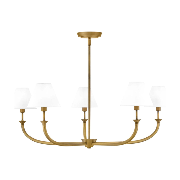 Greta 5 Light Chandelier by Hinkley in Heritage Brass