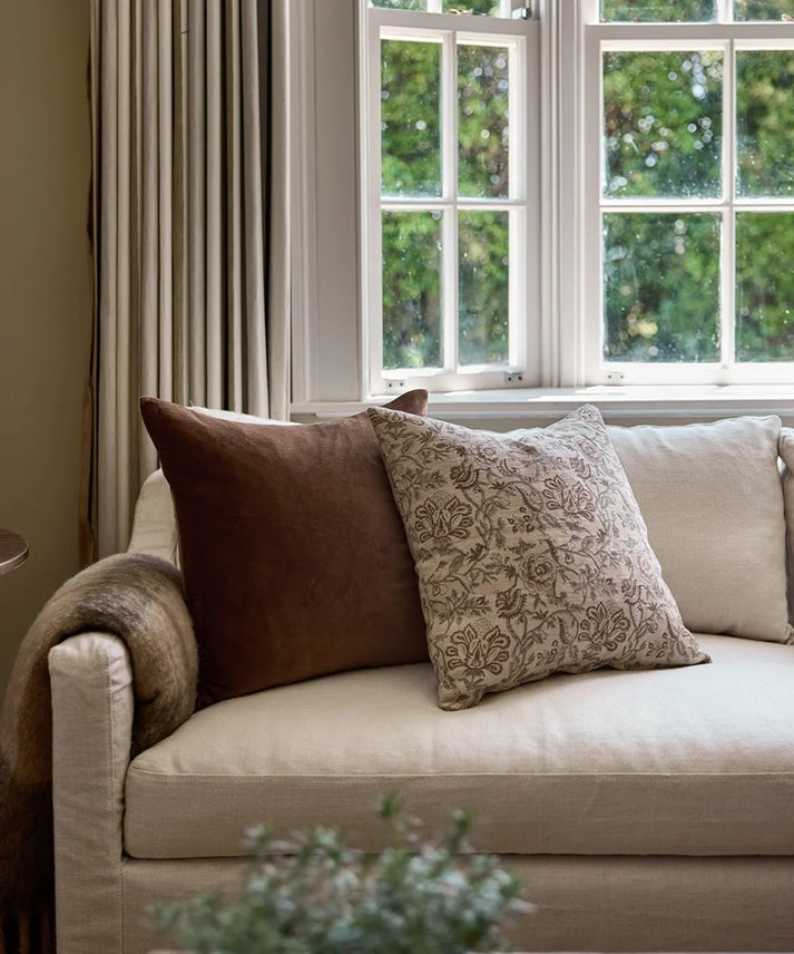 Velvet Cushion Square - Brown
