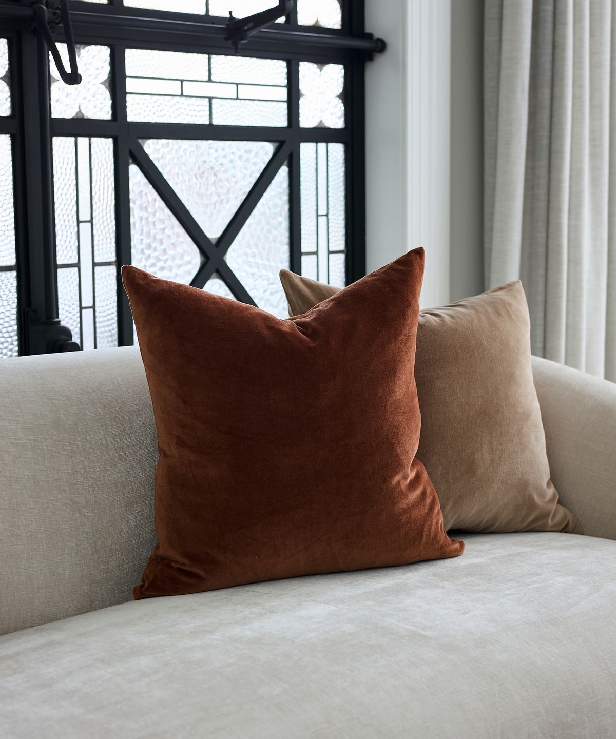 Velvet Cushion Square - Cinnamon