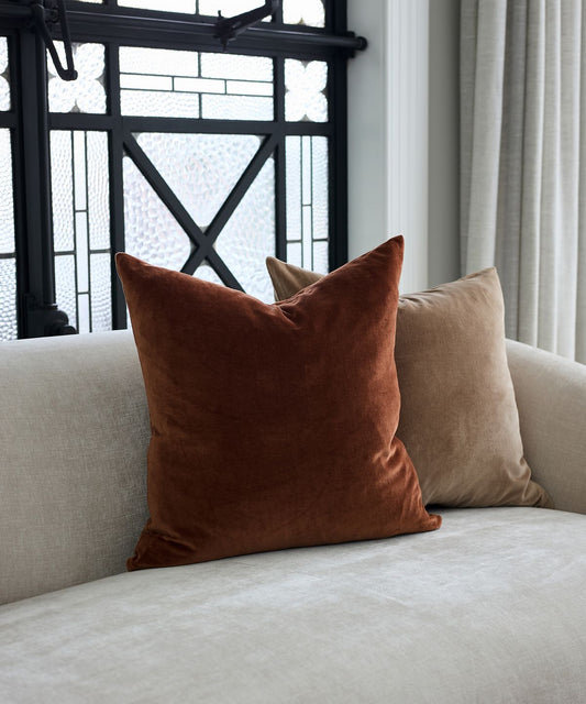 Velvet Cushion Square - Cinnamon