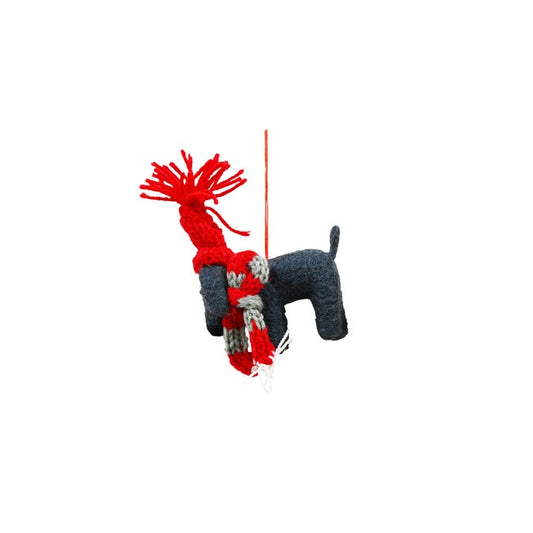 Felt Christmas Decoration Hanging Dog - Greyston