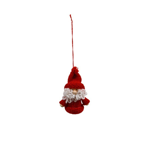 Hanging Santa Decoration - Red with Wooly Beard