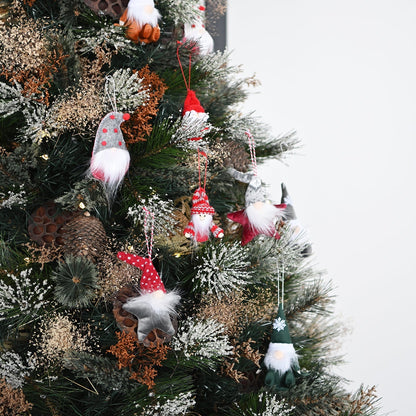 Hanging Santas S/2 - Red w/Red & Grey Hats