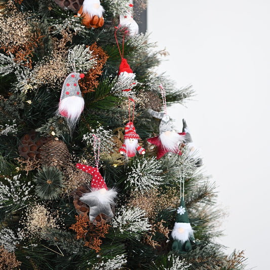 Hanging Santas S/2 - Red w/Red & Grey Hats