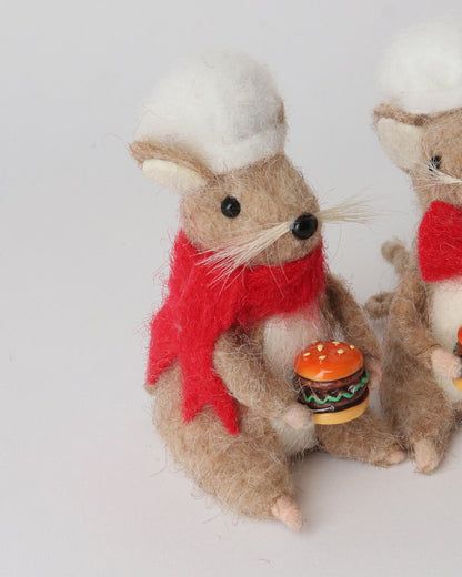 Yuletide Mice Chef Sitting Decoration