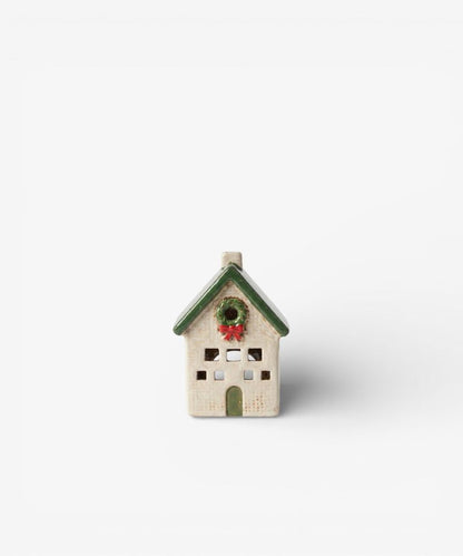 Nordgard Tea Light Cottage with Bow Wreath