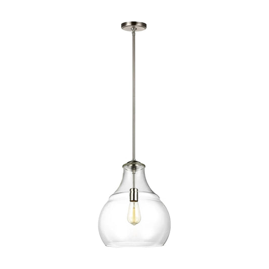 Zola Glass Pendant by Visual Comfort in Satin Nickel