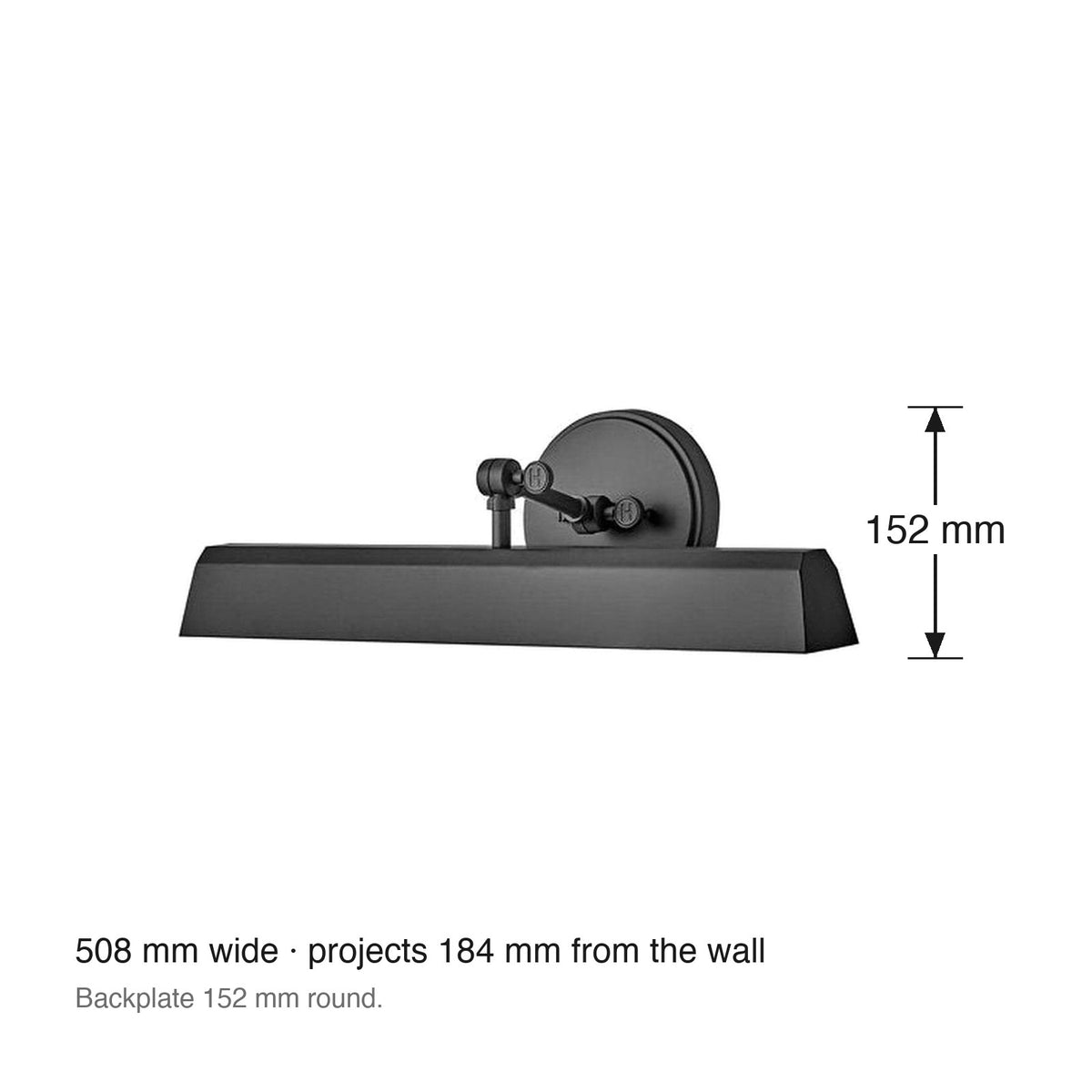 Arti Medium Picture Wall Light by Hinkley dimensions in millimetres