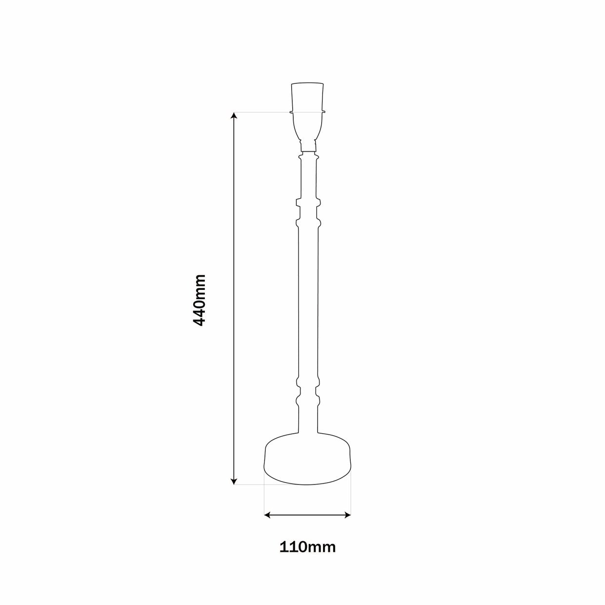 Candle Table Lamp Base in Brass Finish