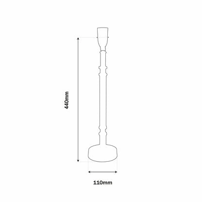 Candle Table Lamp Base in Brass Finish