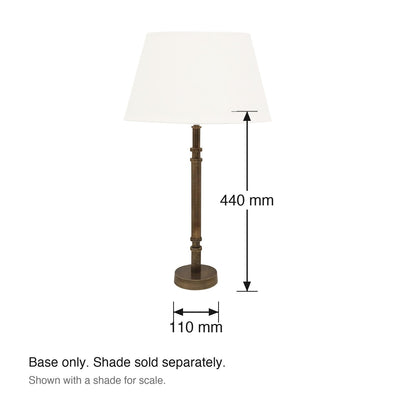 Candle Table Lamp Base dimensions in millimetres