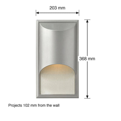 Cascade Exterior Wall Lantern by Hinkley dimensions in millimetres