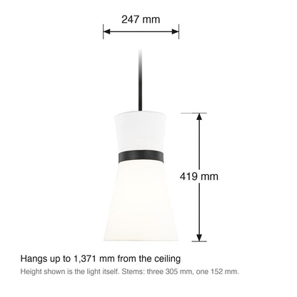 Clark Pendant by Visual Comfort dimensions in millimetres