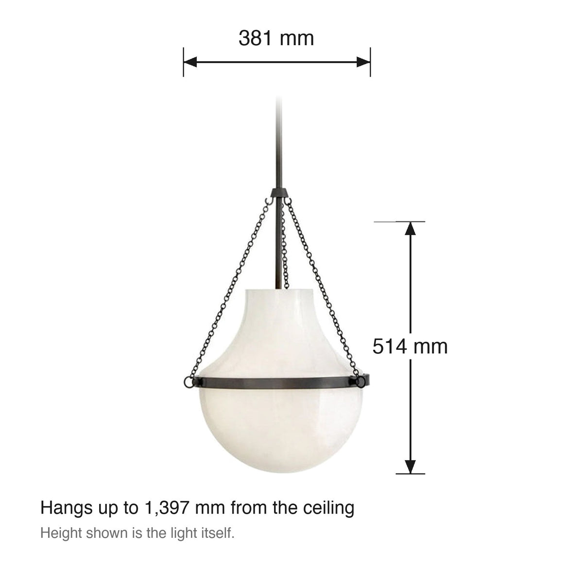 Collins Pendant by Hinkley dimensions in millimetres