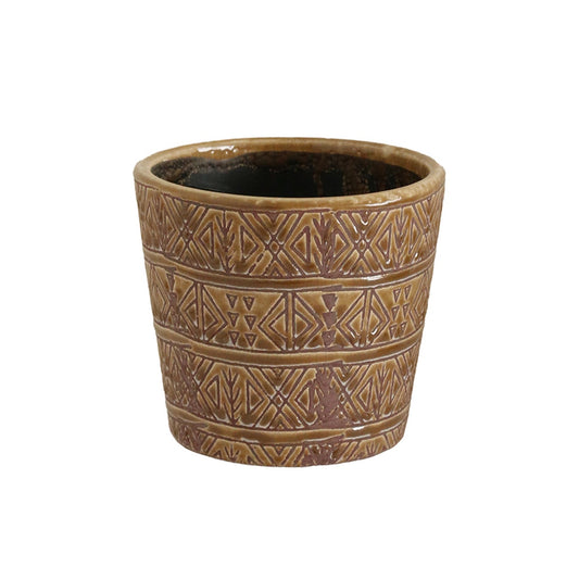 Aztec Geometric Pattern Planter Medium