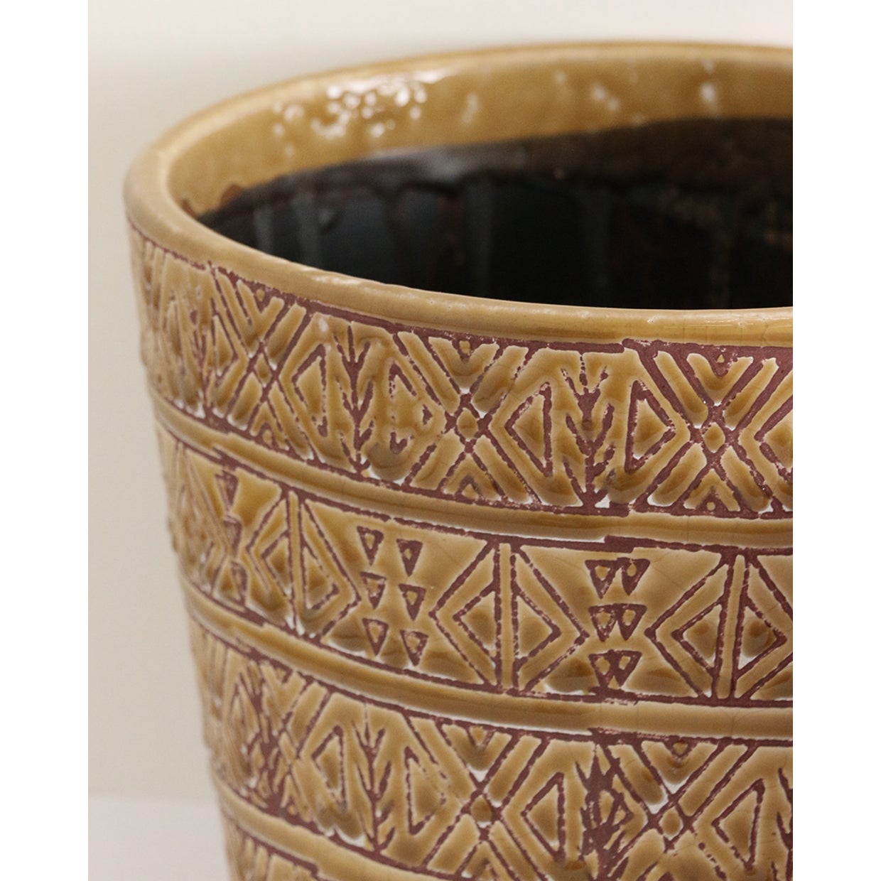 Aztec Geometric Pattern Planter Medium