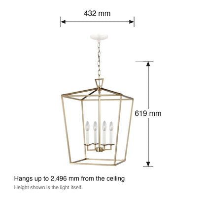 Dianna Medium Pendant by Visual Comfort dimensions in millimetres