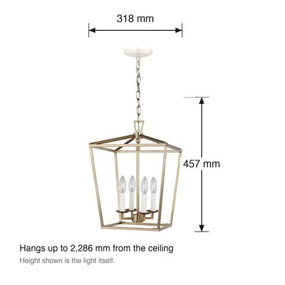 Dianna Small Pendant by Visual Comfort dimensions in millimetres