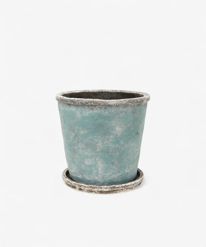 Sea Blue Plant Pot & Saucer Large