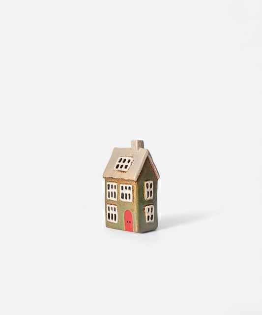Alsace Tea Light House Christmas Green