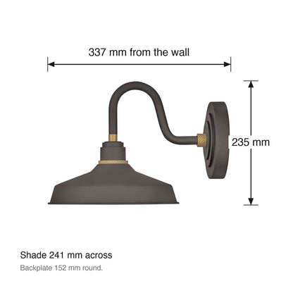 Foundry Outdoor Wall Light dimensions in millimetres