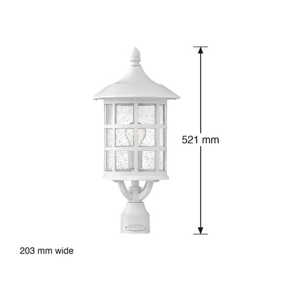 Freeport Exterior Post Mount Lantern by Hinkley dimensions in millimetres