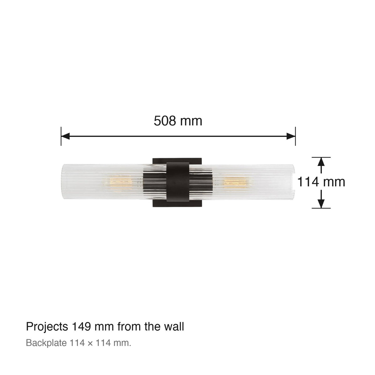 Geneva 2 Light Wall Sconce by Visual Comfort dimensions in millimetres