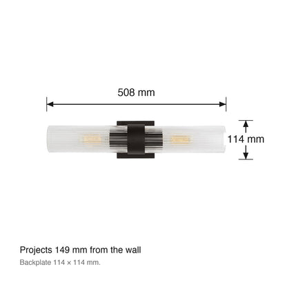 Geneva 2 Light Wall Sconce by Visual Comfort dimensions in millimetres